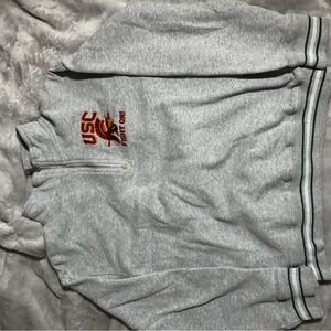 Gray USC Trojans Quarter-Zip Sweatshirt